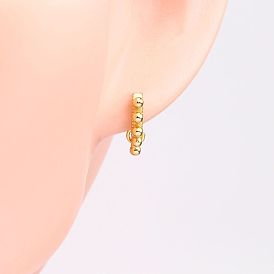Stylish Polka Dot Beaded Ear Clips for Women - S925 Silver Fashionable European and American Style Earrings