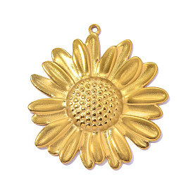 304 подвески из нержавеющей стали, прелести подсолнуха, ионное покрытие (ip), зеркальная полировка