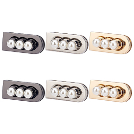 SUPERFINDINGS 6Pcs 3 Colors Zinc Alloy Twist Bag Lock Purse Catch Clasps, with Imitation Pearl, for DIY Bag Purse Hardware Accessories