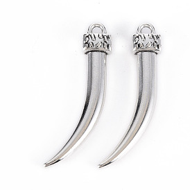 Tibetan Style Alloy Pendants, Lead Free & Cadmium Free, Tusk