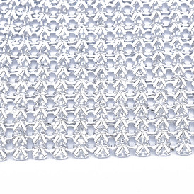 Aluminum Beaded Trim Mesh Ribbon Roll, for DIY Jewelry Craft Making