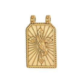 304 подвески из нержавеющей стали, шестиугольник с подвесками в виде креста и сложенных в молитве рук, ионное покрытие (ip)