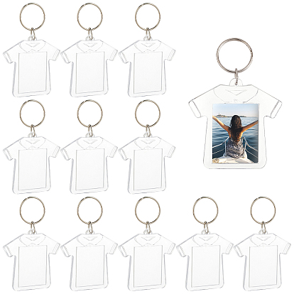 Acrylic Keychain, with Iron Split Key Rings, Clothes