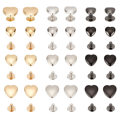54 наборы 9 заклепки из сплава с винтовой заклепкой, с железным винтом, сердце, кожаный ремень своими руками, сумочка, аксессуары для кошельков