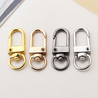 Alloy Swivel Lanyard Snap Hook Lobster Claw Clasp, Ring Shape, for Keychain DIY Craft Making