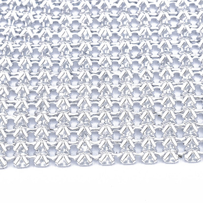 Aluminum Beaded Trim Mesh Ribbon Roll, for DIY Jewelry Craft Making