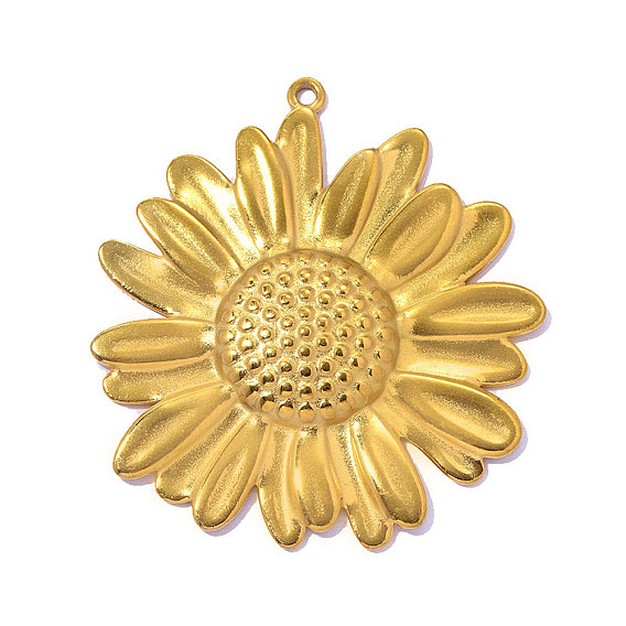 304 подвески из нержавеющей стали, прелести подсолнуха, ионное покрытие (ip), зеркальная полировка