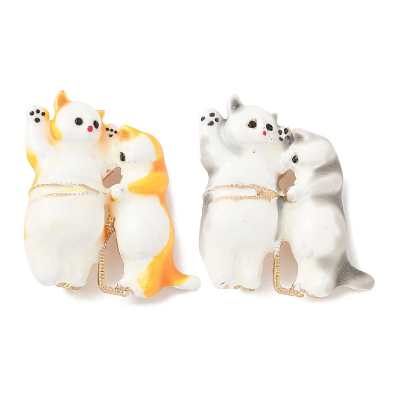 Эмалевые булавки для кошек-портных, броши из светло-золотистого сплава для одежды-рюкзака