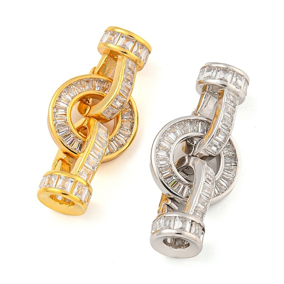 925 Складчатые застежки из стерлингового серебра с микропаве из прозрачного кубического циркония, кольцо