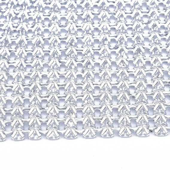 Aluminum Beaded Trim Mesh Ribbon Roll, for DIY Jewelry Craft Making