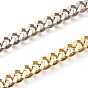 Brass Cuban Link Chains, Chunky Curb Chains, Oval, Unwelded, Long-Lasting Plated, with Spool