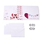 Papel rectangular tarjetas de felicitación, con sobre rectangular y pegatinas de papel autoadhesivas planas y redondas, tarjeta de invitación de cumpleaños de boda de san valentín