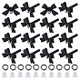 Alloy Stud Earring Findings, with 925 Sterling Silver Pins and Brass Jump Rings, Bowknot