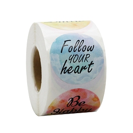 Self Adhesive Stickers, Round with Words