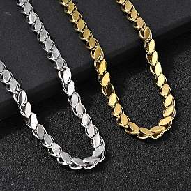 304 ожерелья из нержавеющей стали с витой цепочкой в форме конского глаза для женщин и мужчин, ионное покрытие (ip)