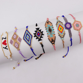 Bohemian Ethnic Style Miyuki Beaded Bracelet for Women, Handmade Woven Jewelry