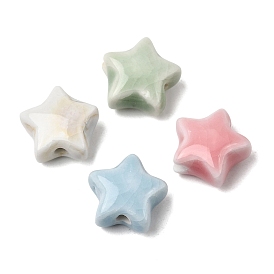 Handmade Porcelain Beads, Bright Glazed Porcelain, Star