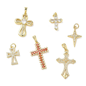 Пасхальные религиозные подвески из латуни с микропаве и кубическим цирконием, крест прелести, реальный 18 k позолоченный