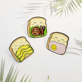 Cartoon Bread Baby Brooch with Egg, Lettuce, Tomato and Bacon - Nutritious and Delicious Fashion Accessory