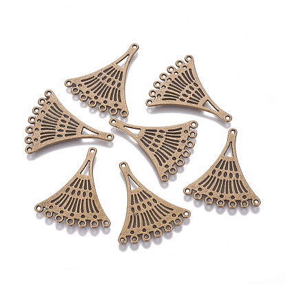 Tibetan Style Alloy Chandelier Components, Fan, Cadmium Free & Nickel Free & Lead Free