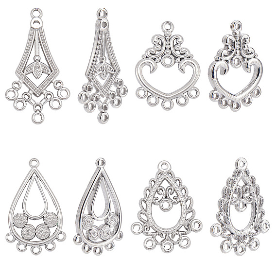 8 шт. 4 стили 304 компоненты люстры из нержавеющей стали ссылки, разнообразные