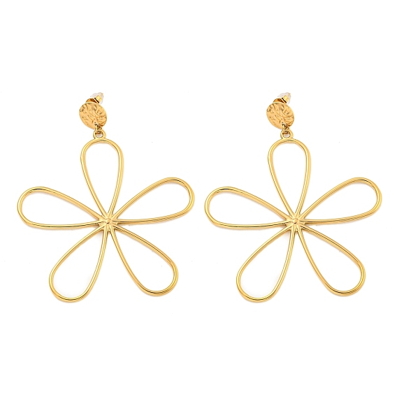 Ионное покрытие (ip) 304 серьги-гвоздики из нержавеющей стали, цветок