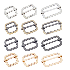 Iron Adjuster Slides Buckles, Roller Pin Buckles Slider Strap Adjuster, for DIY Belt Accessories, Rectangle