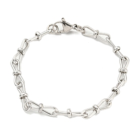 304 Stainless Steel Bowknot Link Chain Bracelet