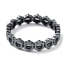 Hématite synthétiques non magnétiques bracelets extensibles perlé, bracelet de tuiles