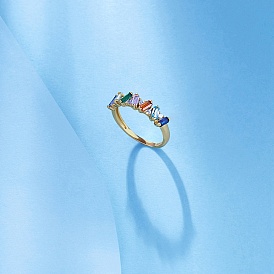 925 стерлингового серебра кольца перста, Красочное женское кольцо с кубическим цирконием, с печатью 925