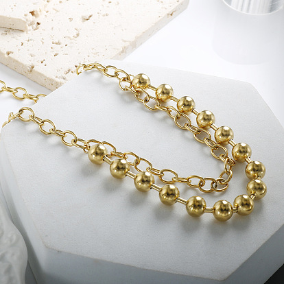 304 ожерелья из нержавеющей стали с цепочкой и шариковой цепочкой для женщин