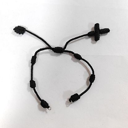 Fabrication de bracelets en cordons de nylon tressés réglables, avec 304 anneaux de saut ouverts en acier inoxydable, convient aux breloques de connecteur