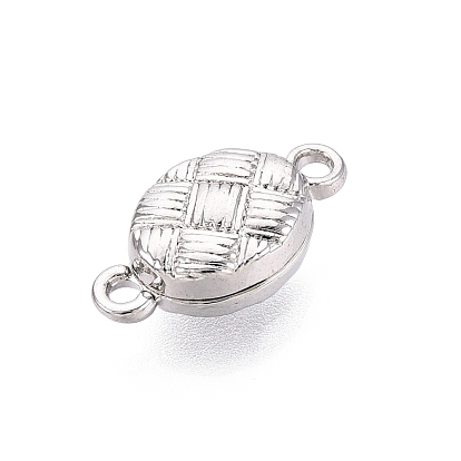 Brass Magnetic Clasps, Woven Oval