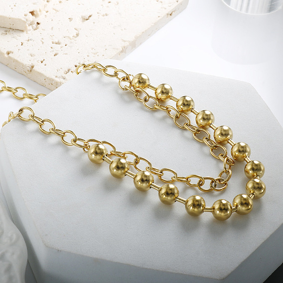 304 ожерелья из нержавеющей стали с цепочкой и шариковой цепочкой для женщин