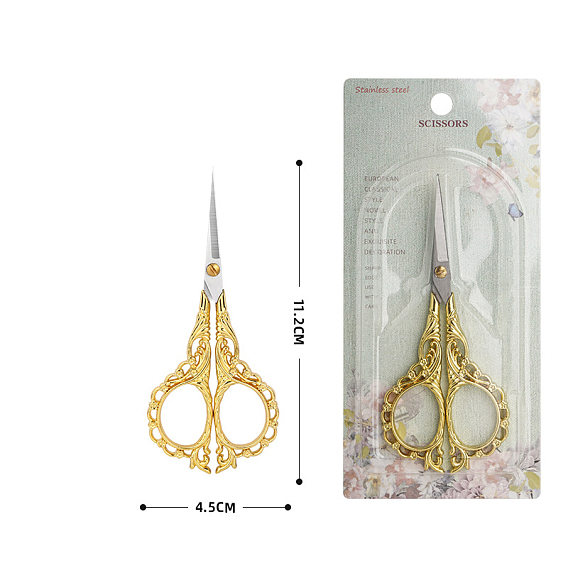 Tijeras de acero inoxidable, con mango de aleación de zinc, tijeras de coser de flor de ciruelo