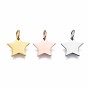 304 Stainless Steel Charms, with Jump Ring, Star