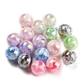 Opaque Acrylic Beads, Round, AB Color