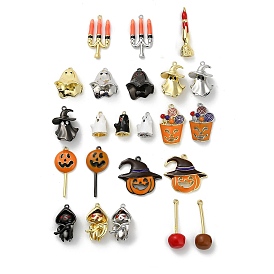 Подвески из латуни и эмали на Хэллоуин, стойки покрытие, долговечный, без свинца и без кадмия, бронза/покрытие из настоящего 18k золота/платина