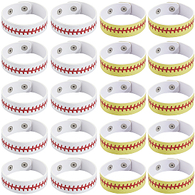 20шт. 2 стили кожаный широкий шнур браслет с кнопкой для мужчин и женщин