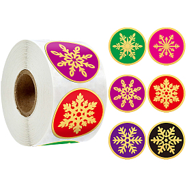 6 Colors Christmas Round Dot Paper Stickers, Self Adhesive Roll Sticker Labels, for Envelopes, Bubble Mailers and Bags