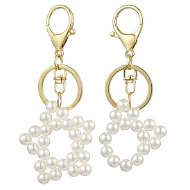 2шт. акриловый искусственный жемчуг брелок-подвеска в виде звезды и головы кошки, с застежками из железа и сплава