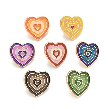 Heart Enamel Pin, Creative Alloy Badge for Backpack Clothes, Golden
