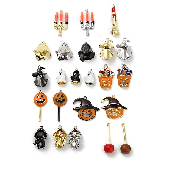 Подвески из латуни и эмали на Хэллоуин, стойки покрытие, долговечный, без свинца и без кадмия, бронза/покрытие из настоящего 18k золота/платина