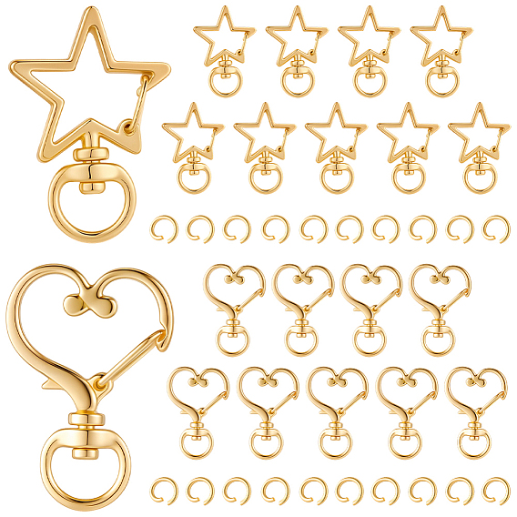 20 комплекты 2 стили, поворотные застежки из сплава, застежки-защелки для шнурков с открытыми кольцами для прыжков