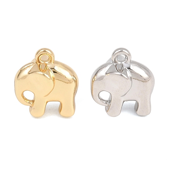 Pendentif en alliage , charmes d'éléphant, crémaillère plaquage, sans cadmium et sans plomb