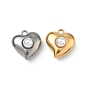 304 подвески из нержавеющей стали, шарма сердца, с абс пластмассовыми жемчужными бисером