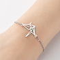 Vintage Stainless Steel Hollow Paper Bird Tree Pendant Bracelet - Simple and Personalized