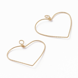 Copper Open Back Bezel Pendants, Heart