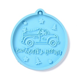 Christmas Ball with Truck Pendant Silicone Molds, Resin Casting Molds, for UV Resin, Epoxy Resin Craft Making