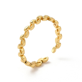 Rack Plating Brass Leaf Wrap Cuff Rings for Women, Long-Lasting Plated, Cadmium Free & Lead Free